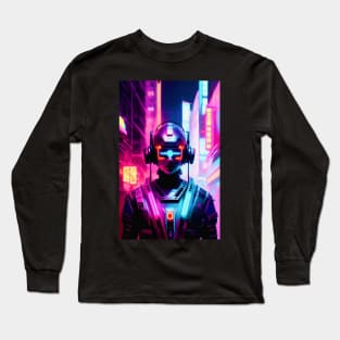 Abstract Cyberpunk Cyborg Long Sleeve T-Shirt